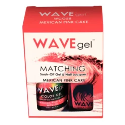 Wavegel matching combo of soak-off gel and nail lacquer in mexican pink cake color